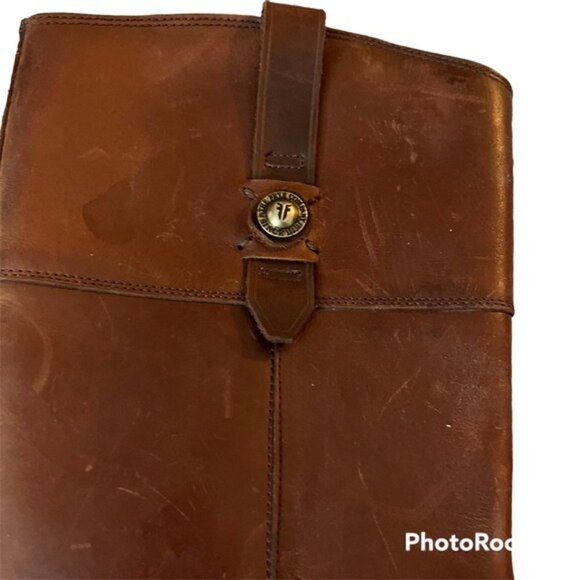 Frye Brown Melissa Button Size 9.5 Womens Heels Boots Knee High - Picture 2 of 9